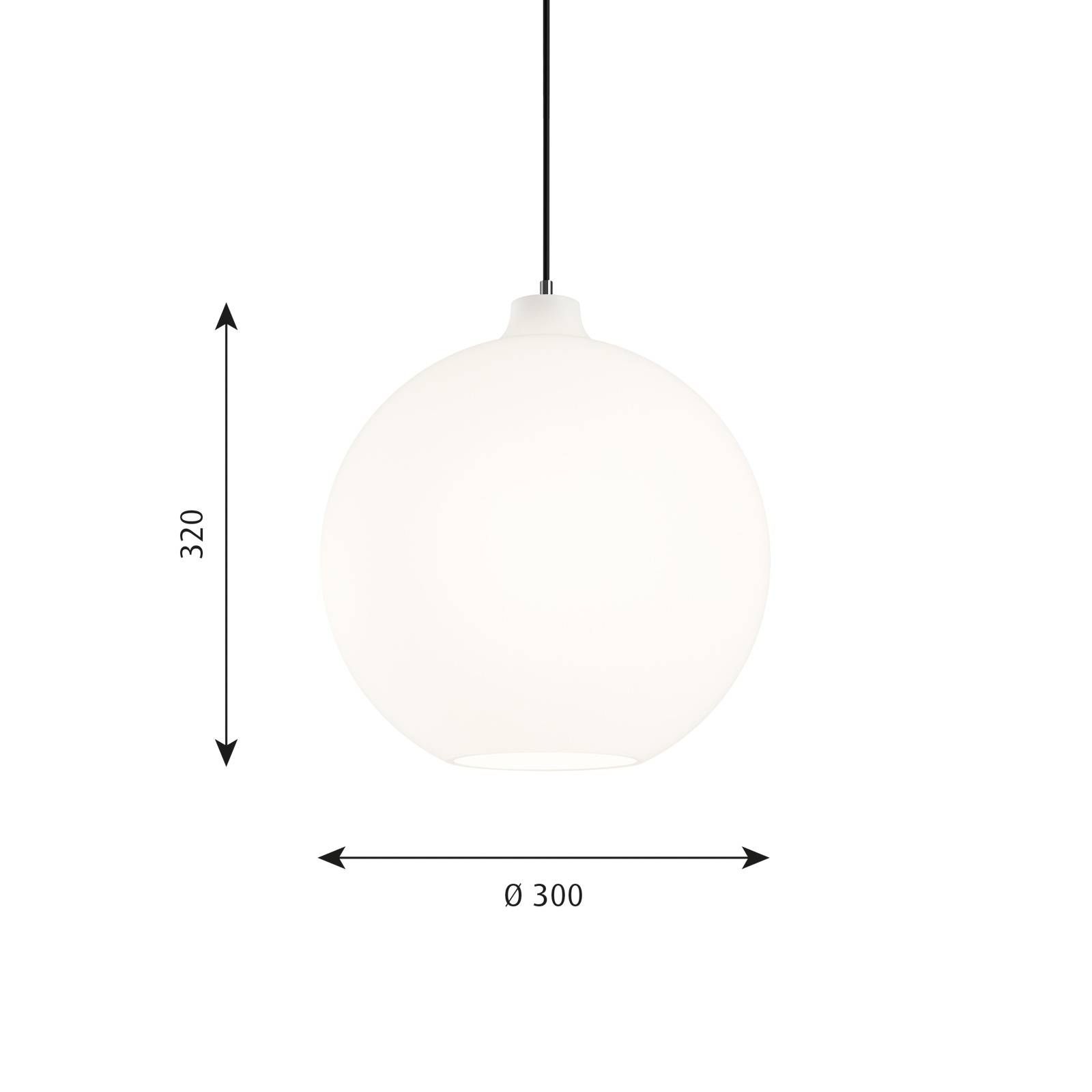 Louis Poulsen Wohlert sklenená závesná lampa Ø30cm, Obývacia izba / jedáleň, sklo, oceľ, E27, 70W, K: 32cm