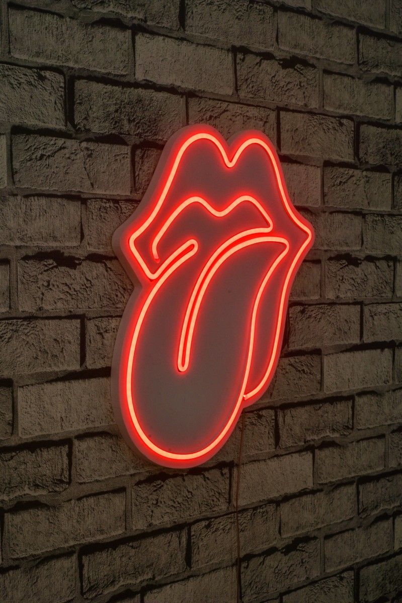 Nástenná Neónová dekorácia  The Rolling Stones červená