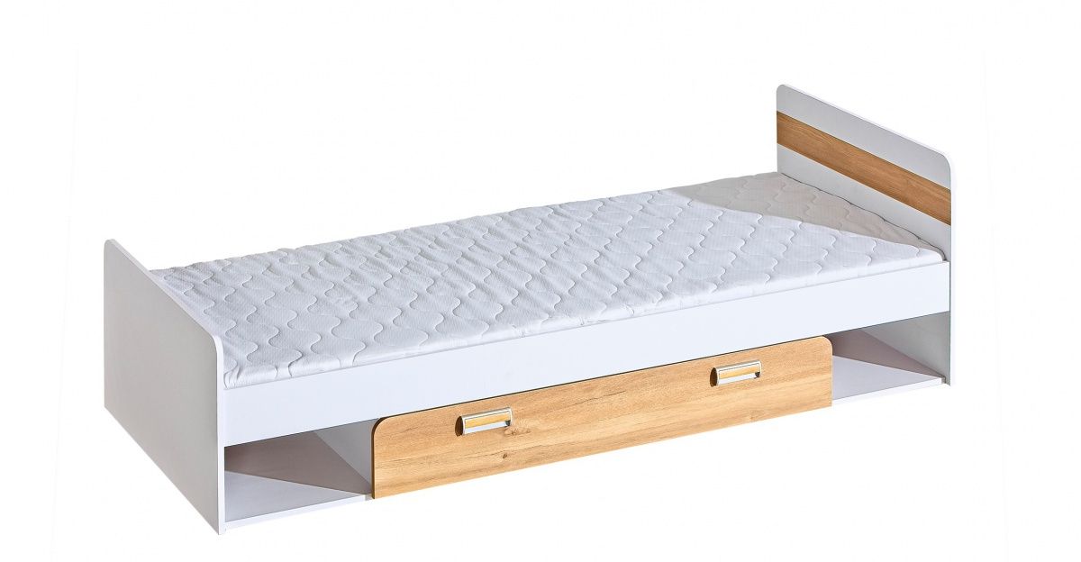 Detská posteľ 80x195cm s úložným priestorom melisa - biela/dub nash