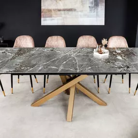 Rozťahovací keramický stôl Paquita 180-220-260 cm sivý mramor