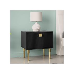Nočný stolík DORSET 50x50 cm čierna/zlatá
