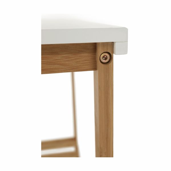 Stôl do kúpeľne s policou Selene Typ 5 - prírodná / biela