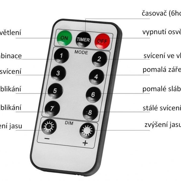 VOLTRONIC Svetelná reťaz 100 LED, studená biela