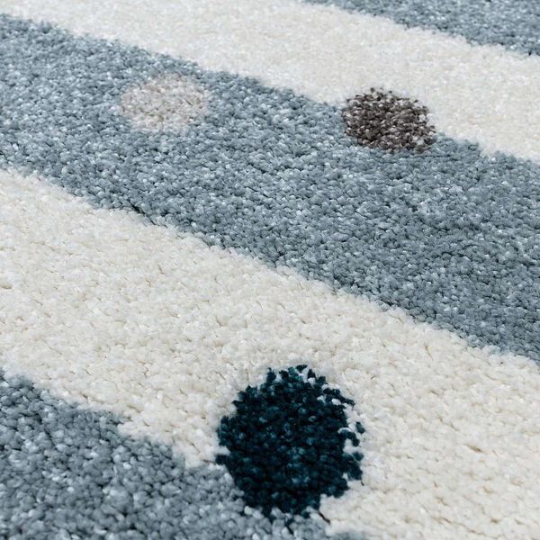 Bielo-modrý antialergénny detský koberec 230x160 cm Stripes nad Dots - Yellow Tipi