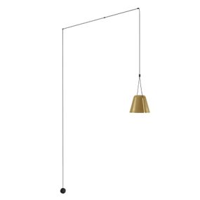 LEDS-C4 Attic závesná lampa kužeľ decentrál, zlatá, Obývacia izba / jedáleň, hliník, E27, 23W, K: 36.2cm