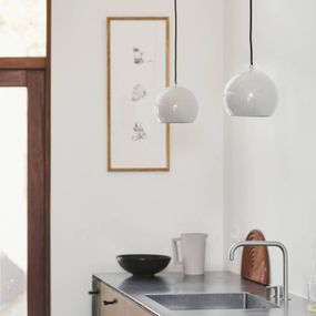 FRANDSEN Ball závesná lampa Ø 18 cm biela matná, Obývacia izba / jedáleň, kov, E27, 40W, K: 16cm
