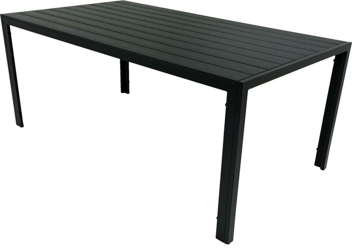 Záhradný kovový stôl ALLEN 205 x 90 x 74 cm čierny