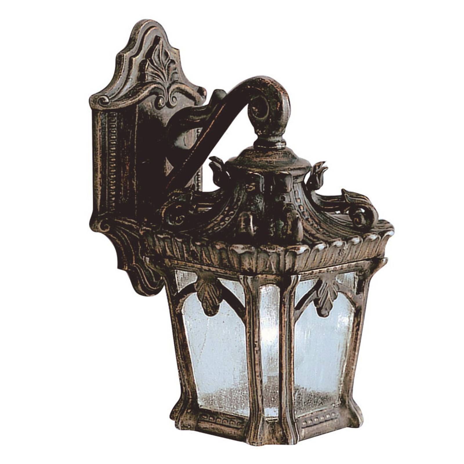 KICHLER Vonkajšie nástenné svietidlo Tournai antické, hliník, E27, 100W, L: 15.2 cm, K: 26.7cm
