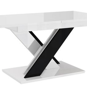 BRILO jedálenský stôl, biely lesk / čierny lesk