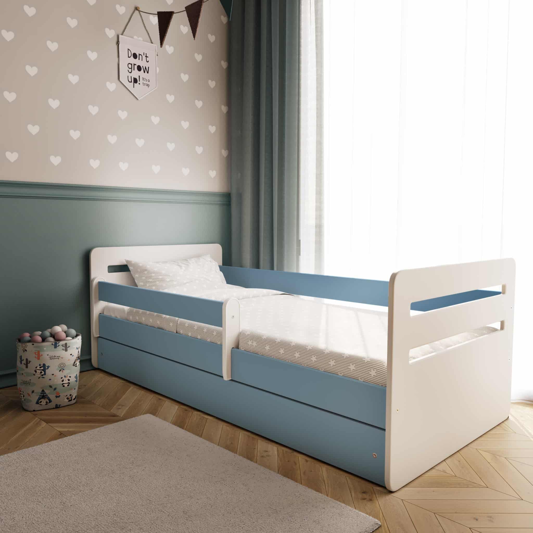 Letoss Detská posteľ TOMI - 140/80 Modrá S matracom Bez uložného priestoru