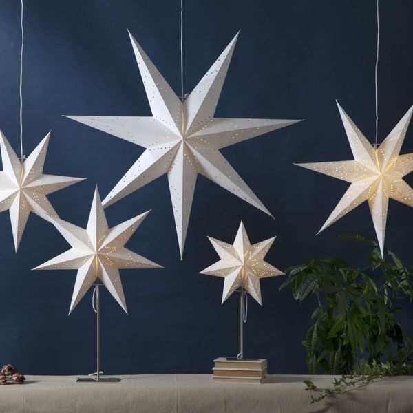 STAR TRADING Závesná svietiaca hviezda Sensy White 50 cm