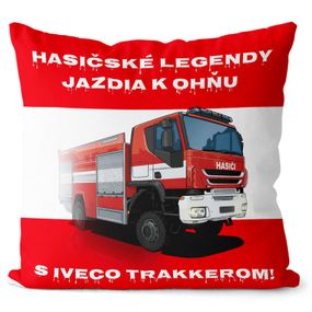 Vankúš Hasičské legendy – IVECO Trakker (Velikost: 40 x 40 cm)