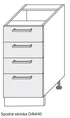 ArtExt Kuchynská linka Quantum Kuchyňa: Spodná skrinka D4M/40 / (ŠxVxH) 40 x 82 x 50 cm