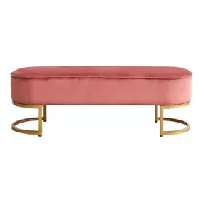 Kondela Dizajnová lavica, ružová Velvet látka/gold chróm-zlatý, MIRILA NEW