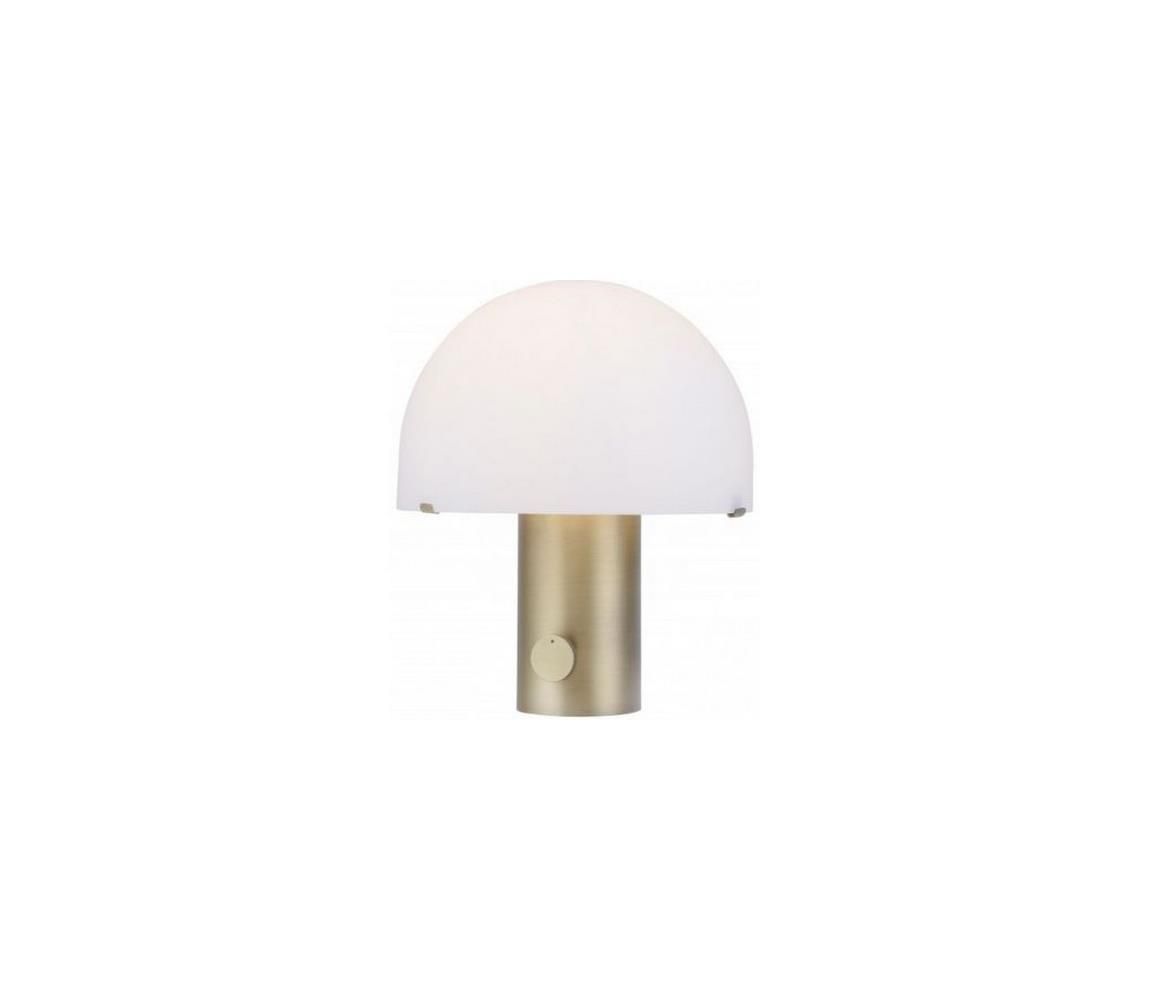 Leuchten Direkt 14433-60 - Stmievateľná stolná lampa DIPPER 1xE27/10W/230V mosadz