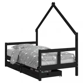 Detská domčeková posteľ so šuplíkmi Dekorhome 80 x 160 cm