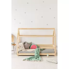 Domčeková detská posteľ z borovicového dreva 90x200 cm Mila MB - Adeko