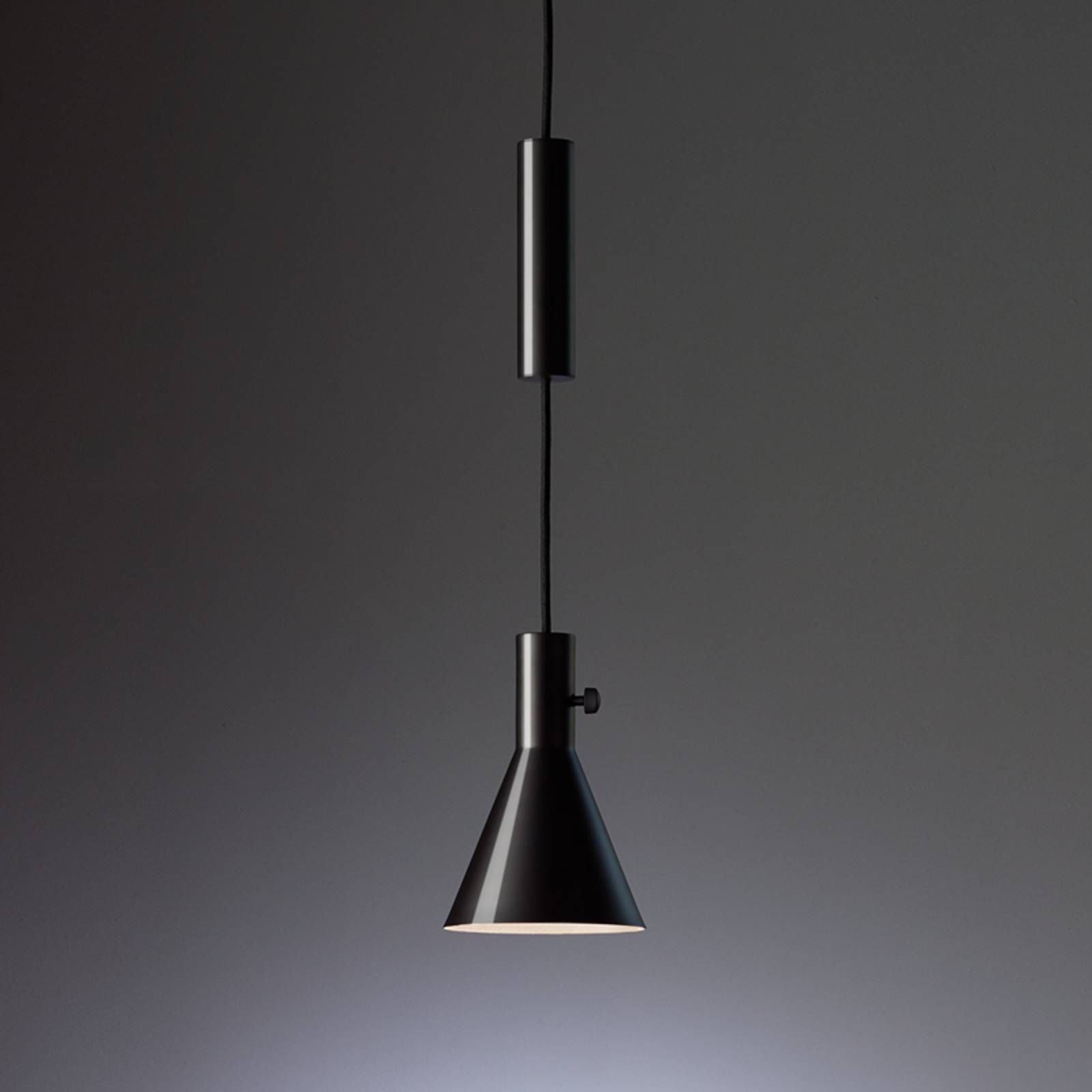 TECNOLUMEN Eleu – závesná LED lampa čierna, lesklá, Obývacia izba / jedáleň, Kov, 12.2W, K: 23cm