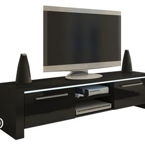 TV stolík/skrinka Helix (čierna + lesk čierny)