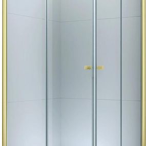 MEXEN/S - Roma Duo sprchovací kút 80 x 70 cm, transparent, zlatá 854-080-070-50-00-02