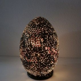 Stolná lampa EGG čierna, ručná práca