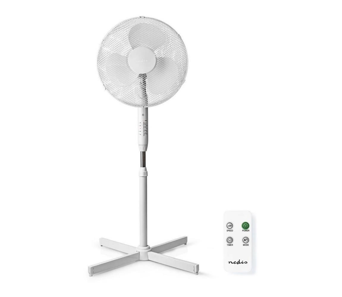 Nedis FNST15CWT40 - Stojanový ventilátor 40W/230V biela + diaľkové ovládanie