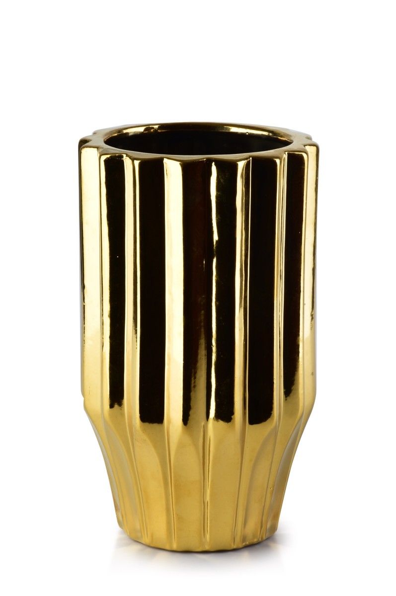 Keramická váza YVONNE 20 cm zlatá