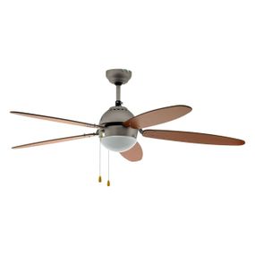 EGLO 35042 SUSALE Stropný ventilátor s osvetlením na päticu E14 60W AC s ťahovým spínačom drevo