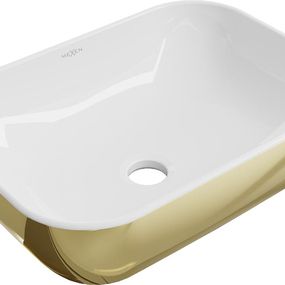 MEXEN - Rita umývadlo na dosku 45 x 32 cm, biela/zlatá 21084506