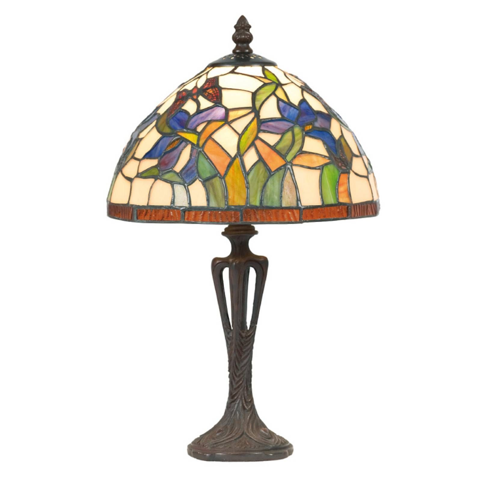 Artistar Stolová lampa Elanda v štýle Tiffany, 40 cm, Obývacia izba / jedáleň, kov, sklo, E14, 40W, K: 40cm