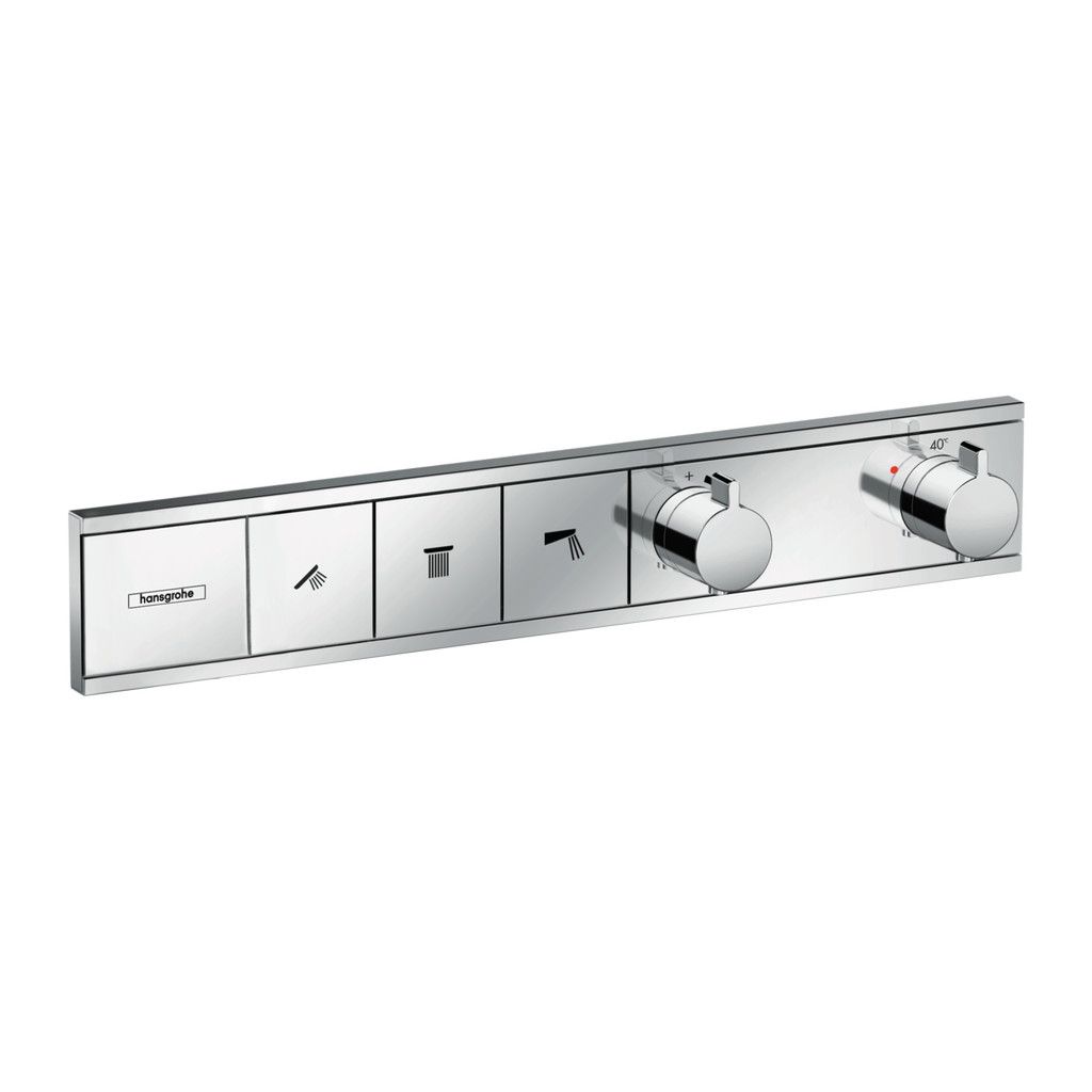 Hansgrohe Rain Select - Podomietkový termostatický modul pre 3 spotrebiče, chróm 15381000