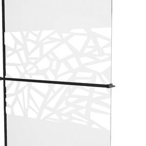 MEXEN/S - KIOTO Sprchová zástena WALK-IN s poličkou a držiakom uterákov 70 x 200 cm, transparent/biely dekor 8 mm, čierna 800-070-121-70-85