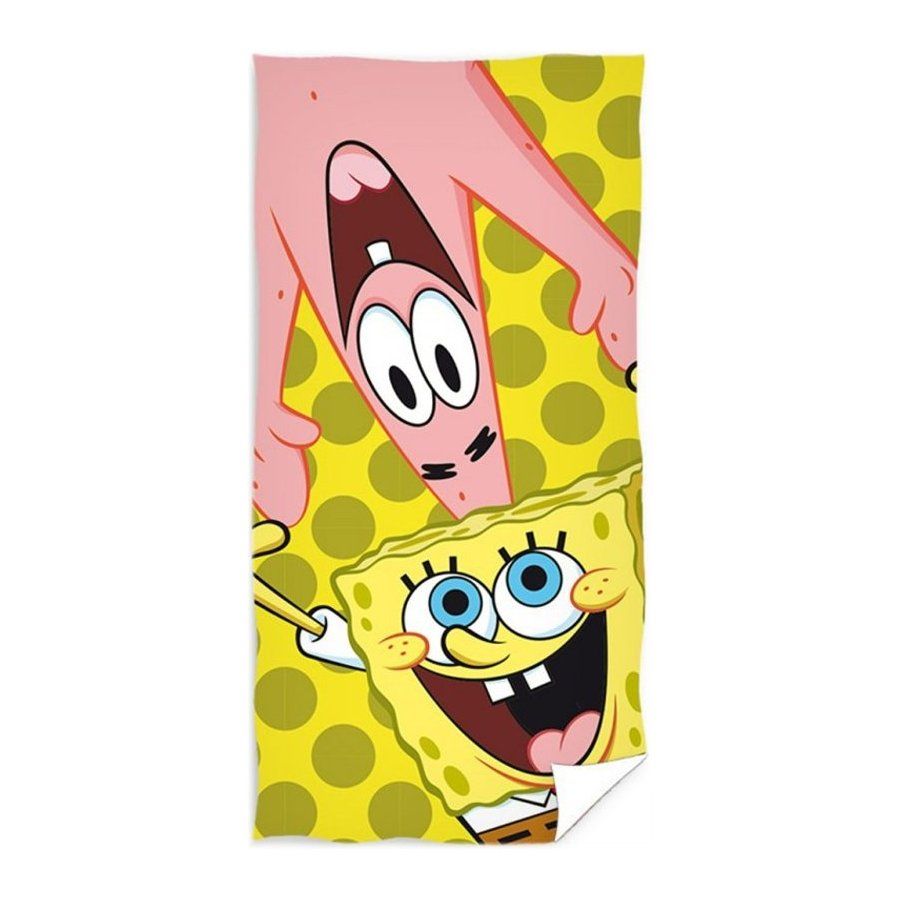 Carbotex · Detská plážová osuška SpongeBob a Patrik - 100% bavlna, froté s gramážou 300 gr./m2 - 70 x 140 cm