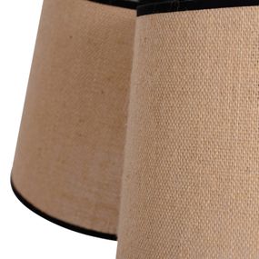 Euluna Kyvadlo Jute&black prírodná 3-pl. Ø tienidla 40 cm, Obývacia izba / jedáleň, jutový textil, kov, E27, 40W, K: 30cm