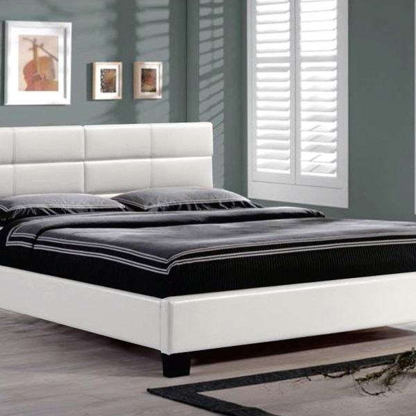 Manželská posteľ 160 cm Mivory (biela) (s roštom)