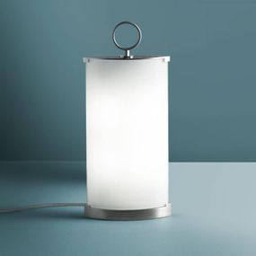 Fontana Arte Pirellina – stolná lampa 39 cm, Obývacia izba / jedáleň, mosadzný odliatok, sklo, E14, 18W, P: 17 cm, L: 8 cm, K: 39cm