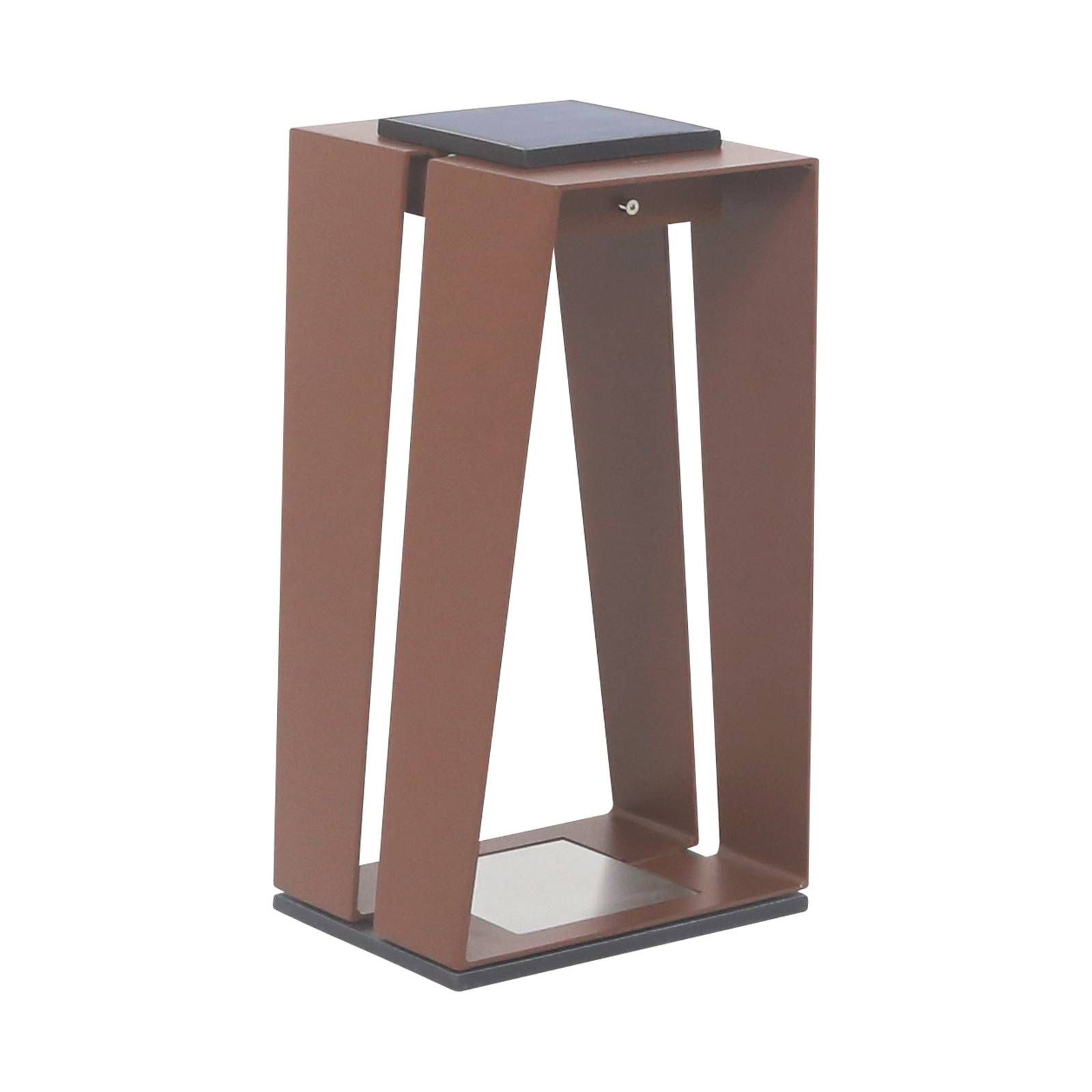 Les Jardins Solárna LED lucerna Skaal so snímačom corten 40 cm, hliník, 3W, P: 17 cm, L: 23 cm, K: 40cm