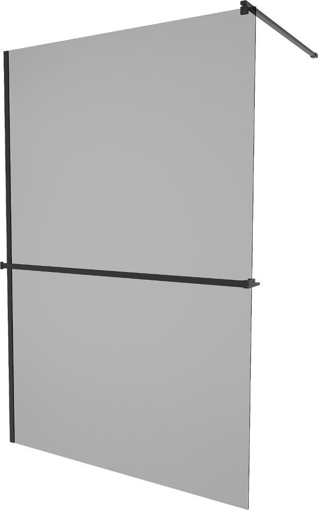 MEXEN/S - KIOTO Sprchová zástena WALK-IN s poličkou a držiakom uterákov 80 x 200 cm, grafit 8 mm, čierna 800-080-121-70-40
