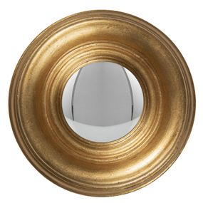 Nástenné vypuklé zrkadlo v zlatom ráme Beneoit - Ø 19 cm