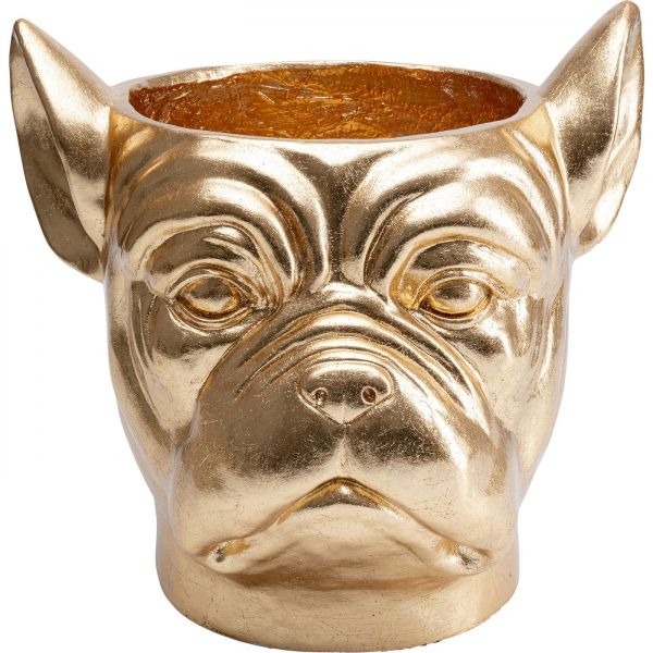 KARE Design Dekorativní květináč Bulldog - zlatý