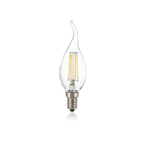 Ideal Lux 188911 LED žiarovka E14 Filament BA35 4W/430lm 3000K priehľadná, plamienok, stmievateľná