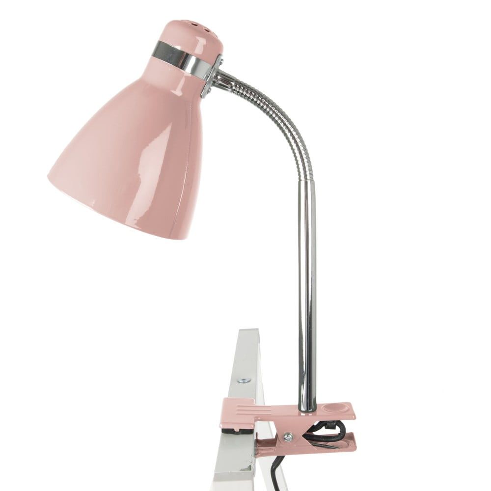 Ružová stolná lampa s klipom Leitmotiv Study