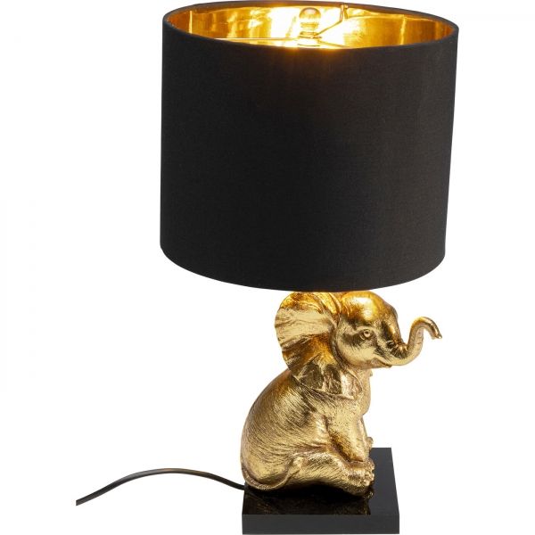 KARE Design Stolní lampa Sedící Slon - zlatá, 47cm