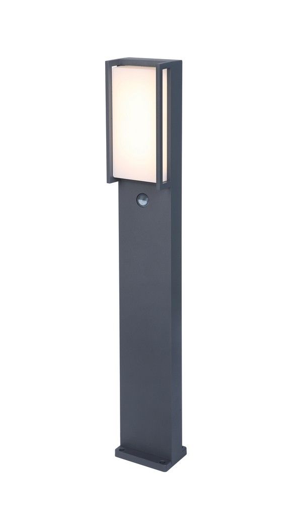 Lutec 7193004118 LED záhradný stĺpik s pohybovým čidlom Qubo 1x17W | 1000lm | 3000K | IP54 - šedá