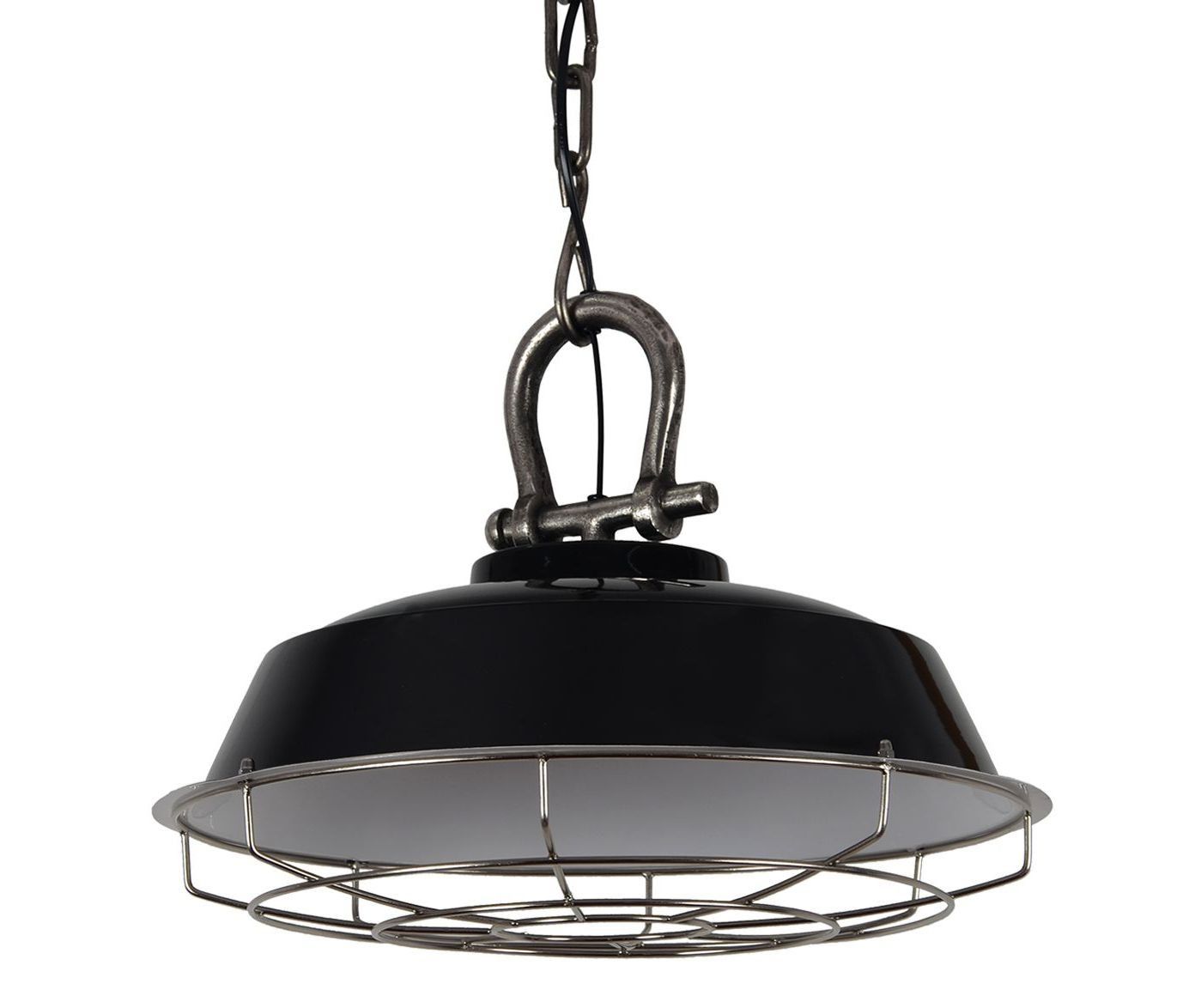 Čierne závesné kovové svetlo Milan black - Ø 36*30 cm