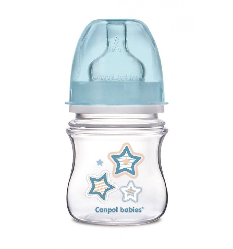 CANPOL BABIES DOJCENSKA ANTIKOLIKOVA FLASA SIROKA EASYSTART 120ML 0M+ NEWBORN MODRA