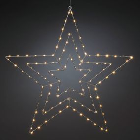 Konstsmide Christmas Strieborná hviezda LED 66 x 64 cm, kov, Energialuokka: G, P: 66 cm, L: 0.5 cm, K: 64cm