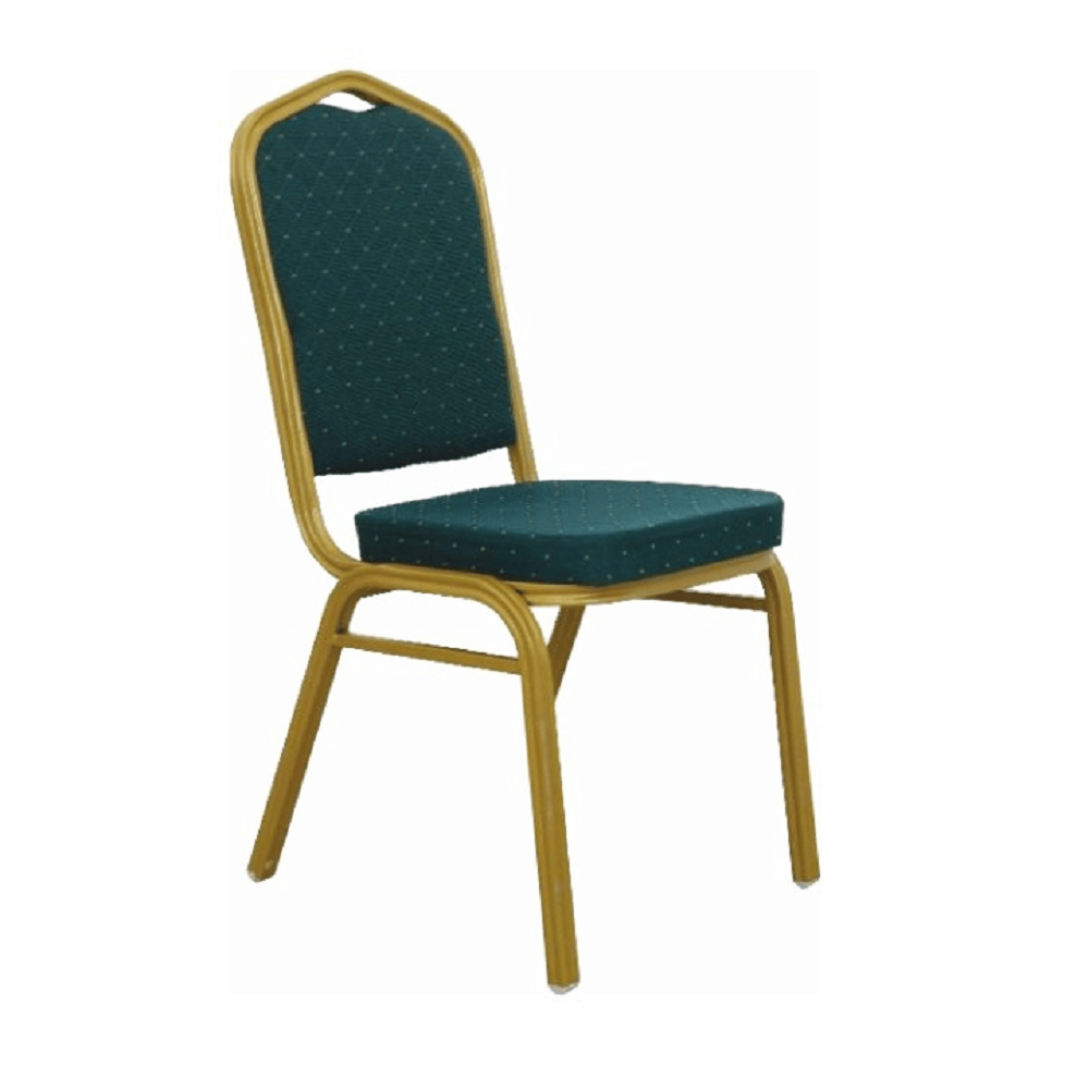 KONDELA Stohovateľná stolička, zelená/matný zlatý rám, ZINA 2 NEW