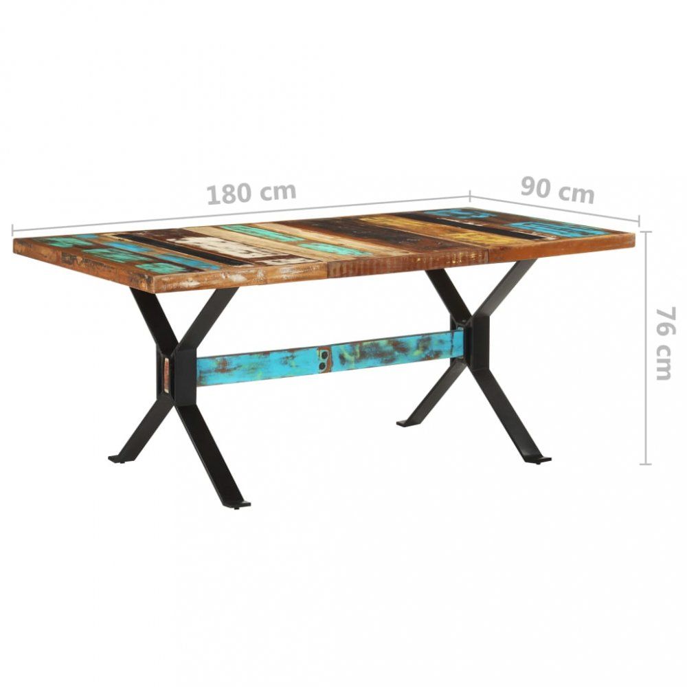 Jedálenský stôl drevo / oceľ Dekorhome 180x90x76 cm