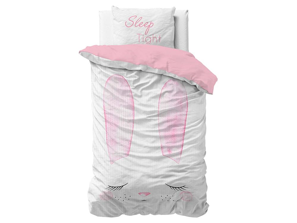 DomTextilu Roztomilé detské bavlnené posteľné obliečky SLEEP BUNNY 140 x 200 cm 38844
